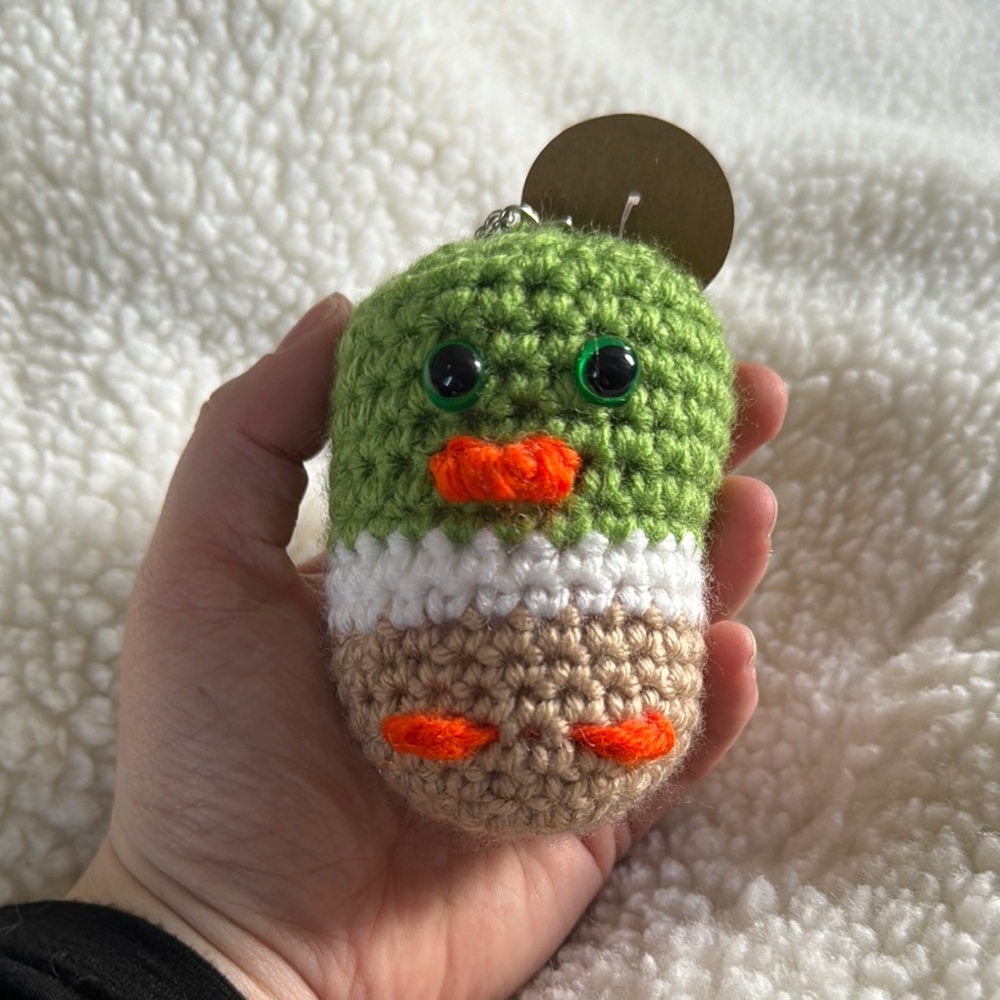 Handmade Crochet Silly Mallard Keychain 🦆 - Picture 6 of 6